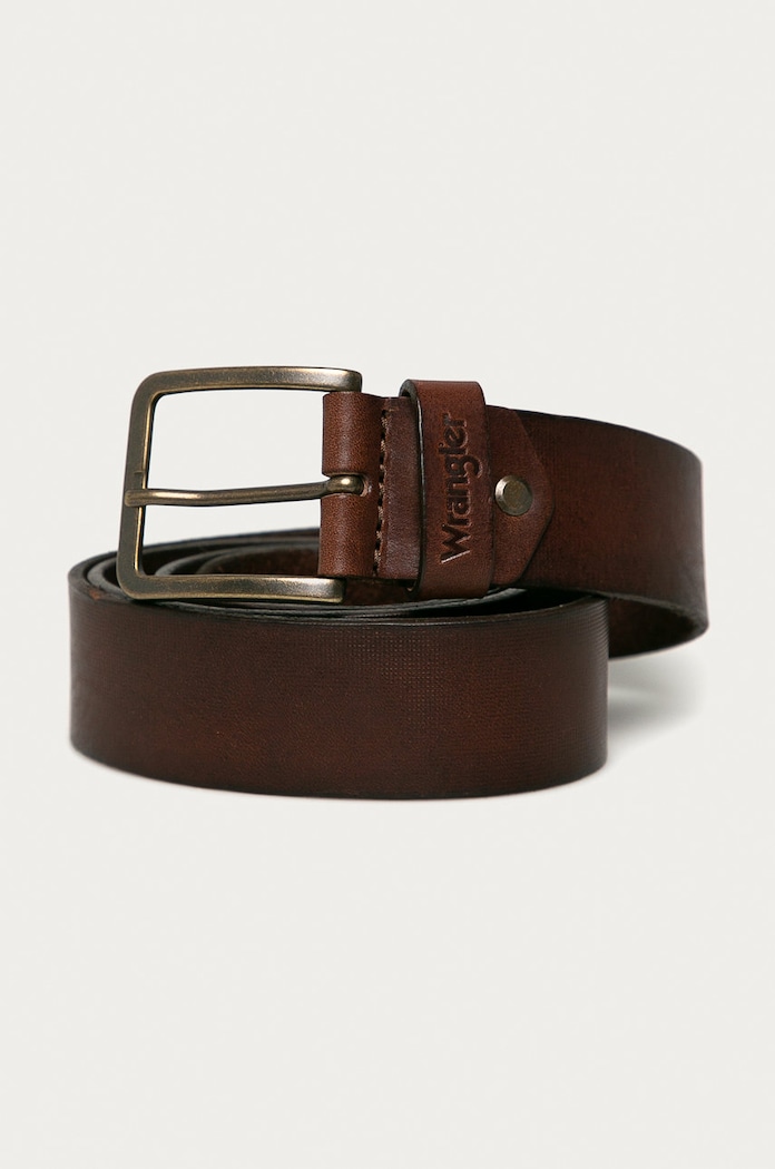 Wrangler Pasek skórzany brązowy W0F1U1X85
