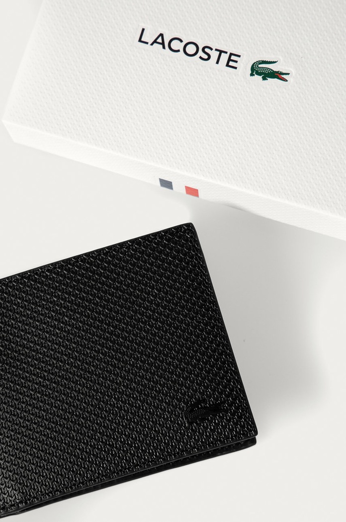 Lacoste - Bőr pénztárca fekete NH2824CE