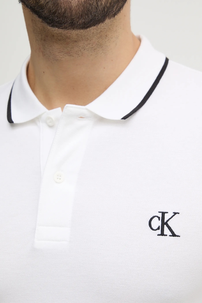 Polo tričko Calvin Klein Jeans J30J315603 biela