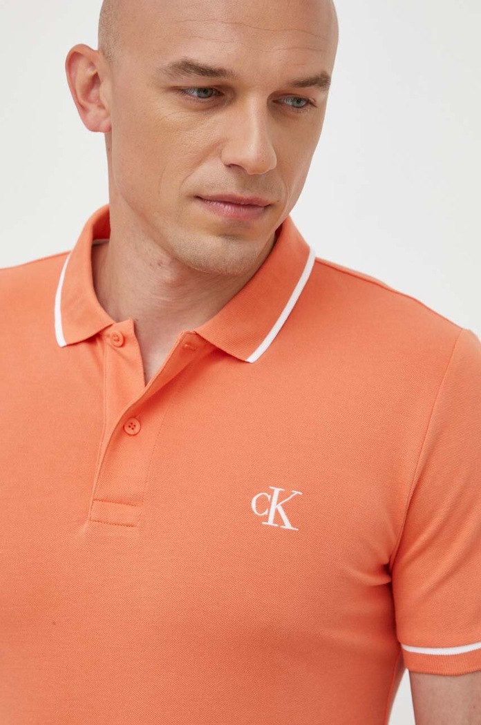 Polo Calvin Klein Jeans J30J315603 pomarańczowy