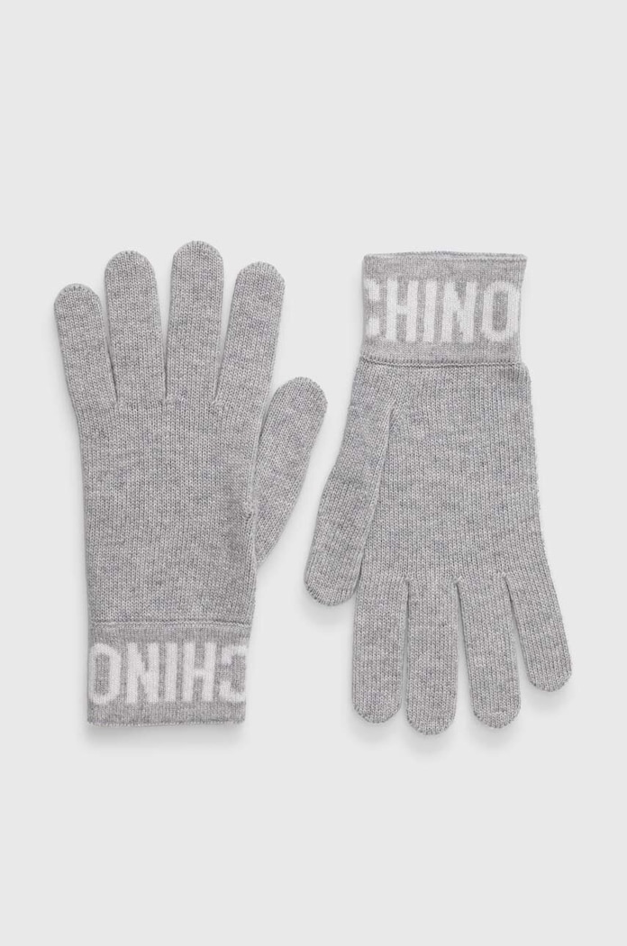 Μάλλινα γάντια Moschino μαλλί γκρί M2357.65232