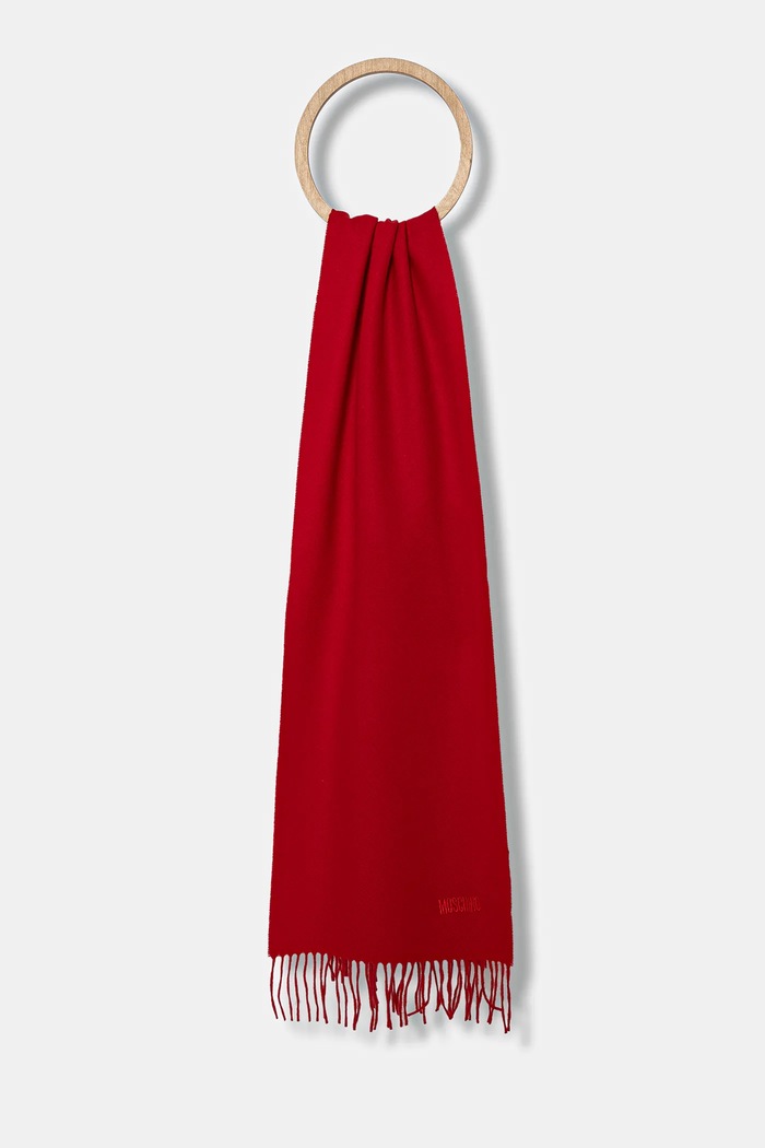 Вовняний шарф Moschino тонкий червоний M5165.50092