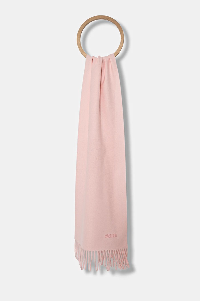 Вовняний шарф Moschino тонкий рожевий M5165.50092