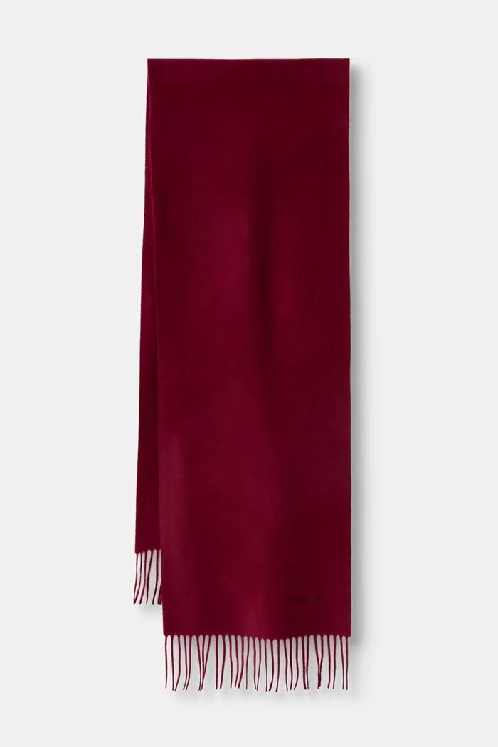Moschino szalik męski z wełny merino bordowy M5165.50092