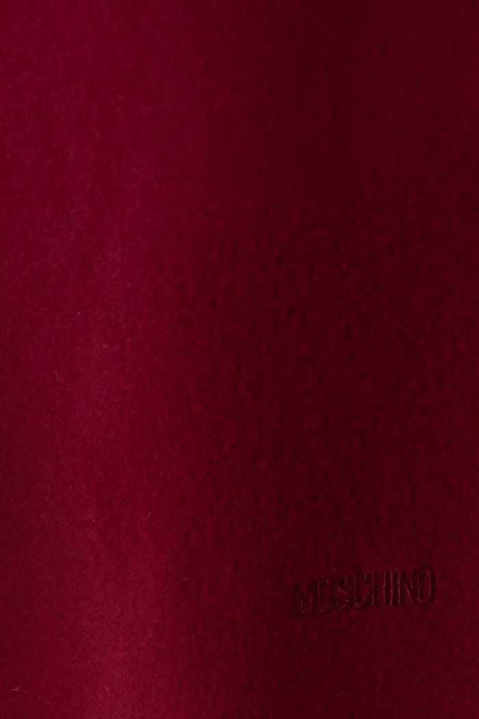 Moschino szalik męski z wełny merino M5165.50092 bordowy AW25