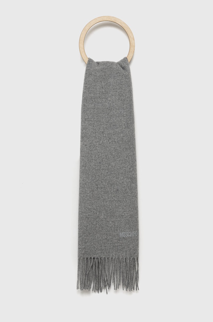 Moschino szalik wełniany wełna szary M5165.50092