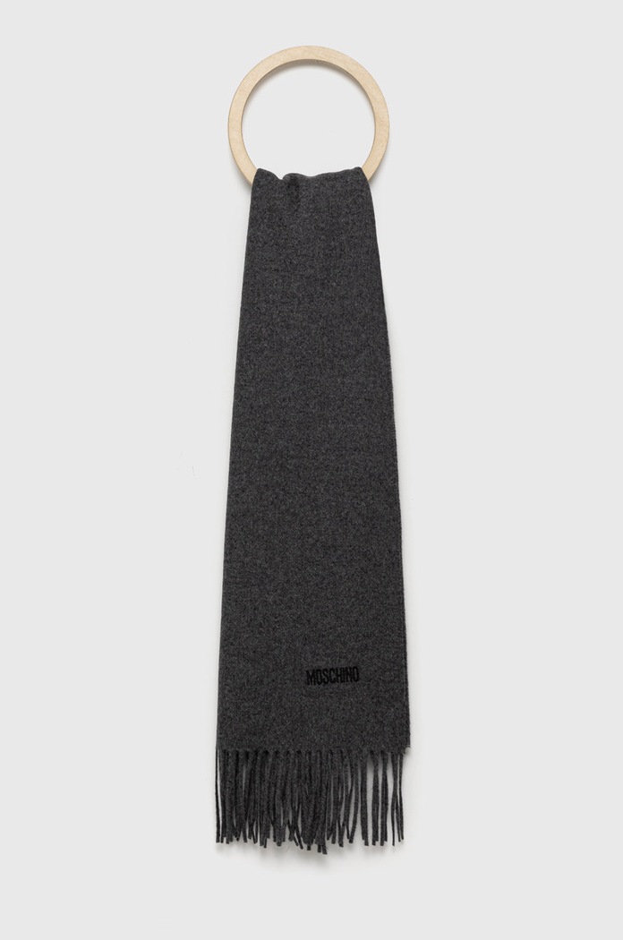Moschino szalik wełniany wełna szary M5165.50092