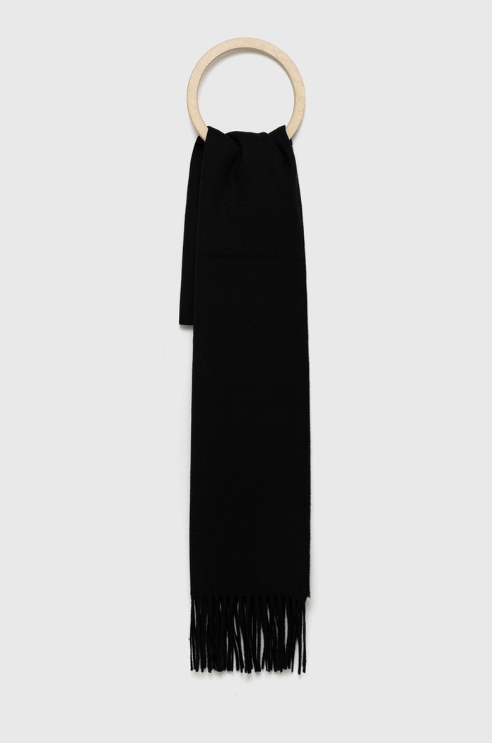 Вовняний шарф Moschino тонкий чорний M5165.50092