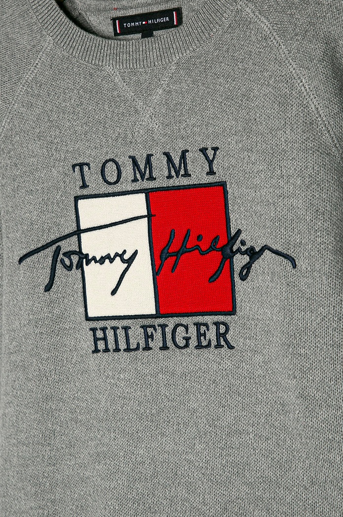 Chłopiec Tommy Hilfiger - Sweter dziecięcy 128-176 cm KB0KB06087 szary
