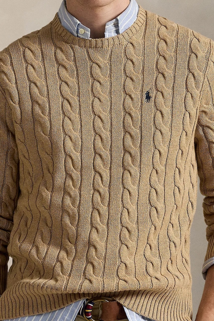Polo Ralph Lauren maglione in cotone beige 710775885014