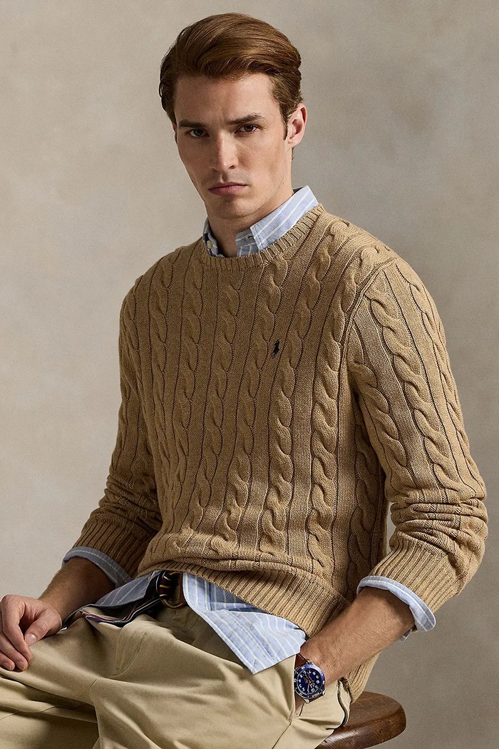 Polo Ralph Lauren maglione in cotone 710775885014 beige