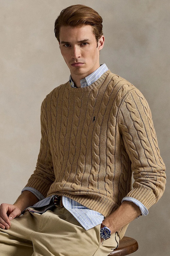 Памучен пуловер Polo Ralph Lauren 710775885014 бежов