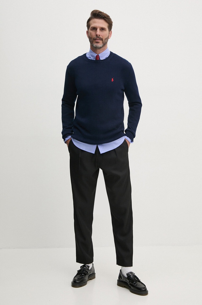 Бавовняний светр Polo Ralph Lauren 710810846001 темно-синій AW20