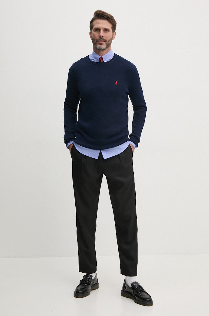 Бавовняний светр Polo Ralph Lauren 710810846001 темно-синій AW20