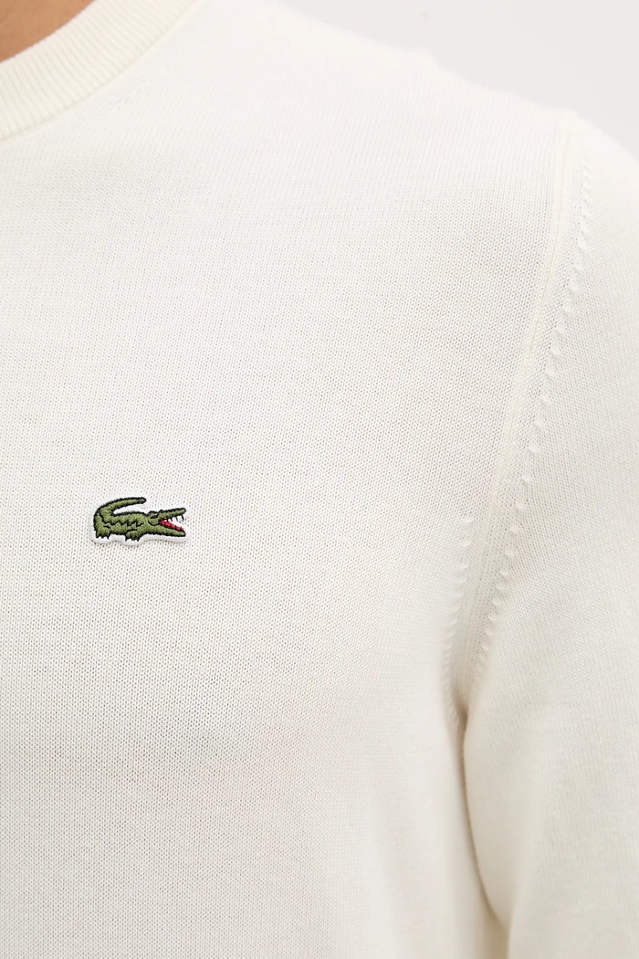 Lacoste pulover moški bombažen AH1985 bež