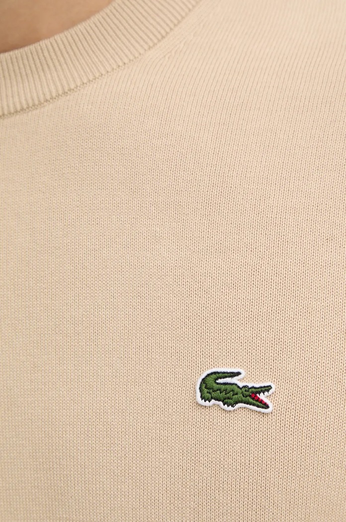 Lacoste pulover moški bombažen AH1985 bež
