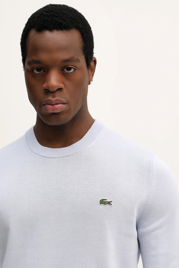 Lacoste pulover moški bombažen modra AH1985