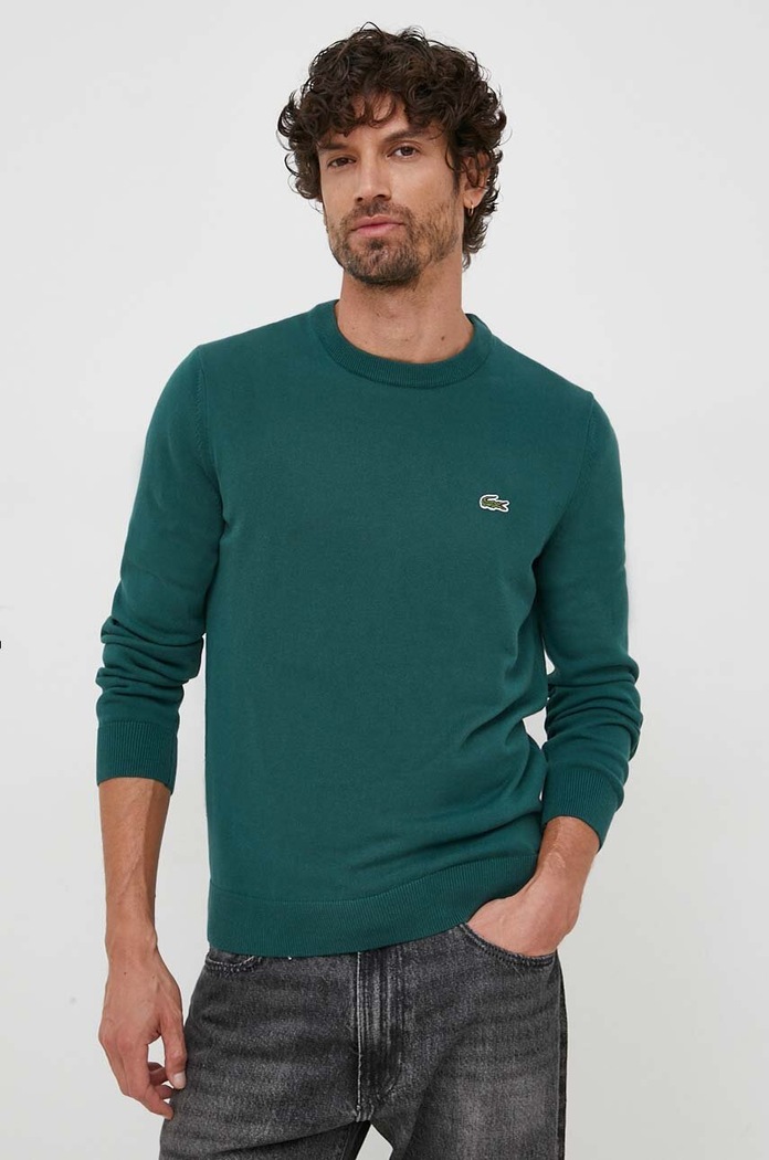 Îmbrăcăminte Lacoste pulover bărbătesc din bumbac AH1985 verde
