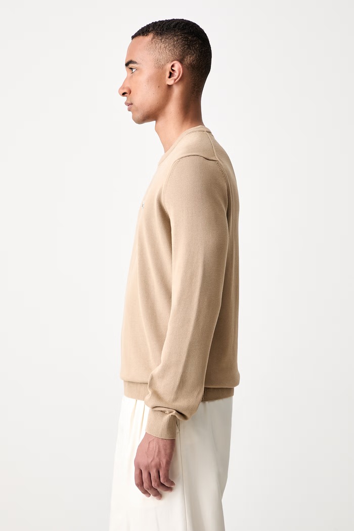 Lacoste sweter męski bawełniany brązowy AH1985