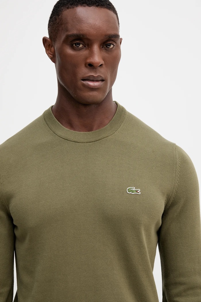 Lacoste pulover moški bombažen zelena AH1985