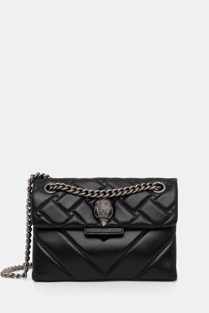 Kurt Geiger London - Кожена чанта гладка кожа черен 1470800109.00