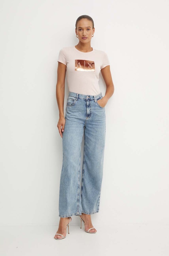 Pamučna majica Armani Exchange 8NYTDL.YJ73Z roza AA00