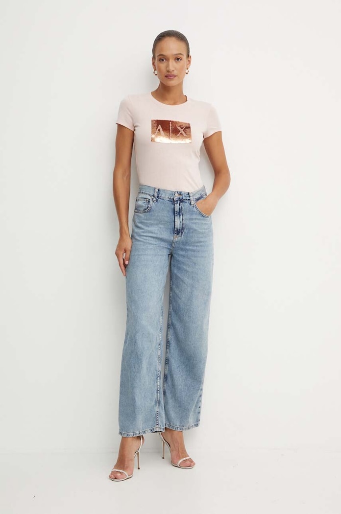 Pamučna majica Armani Exchange 8NYTDL.YJ73Z roza AA00