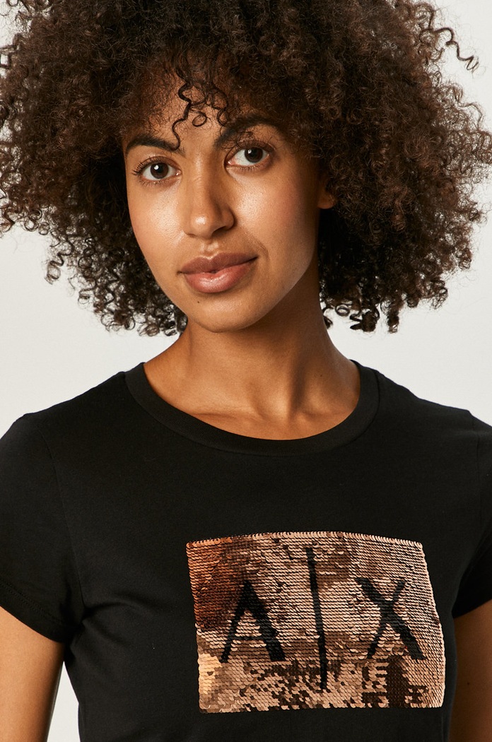 Bavlnené tričko Armani Exchange 8NYTDL.YJ73Z čierna