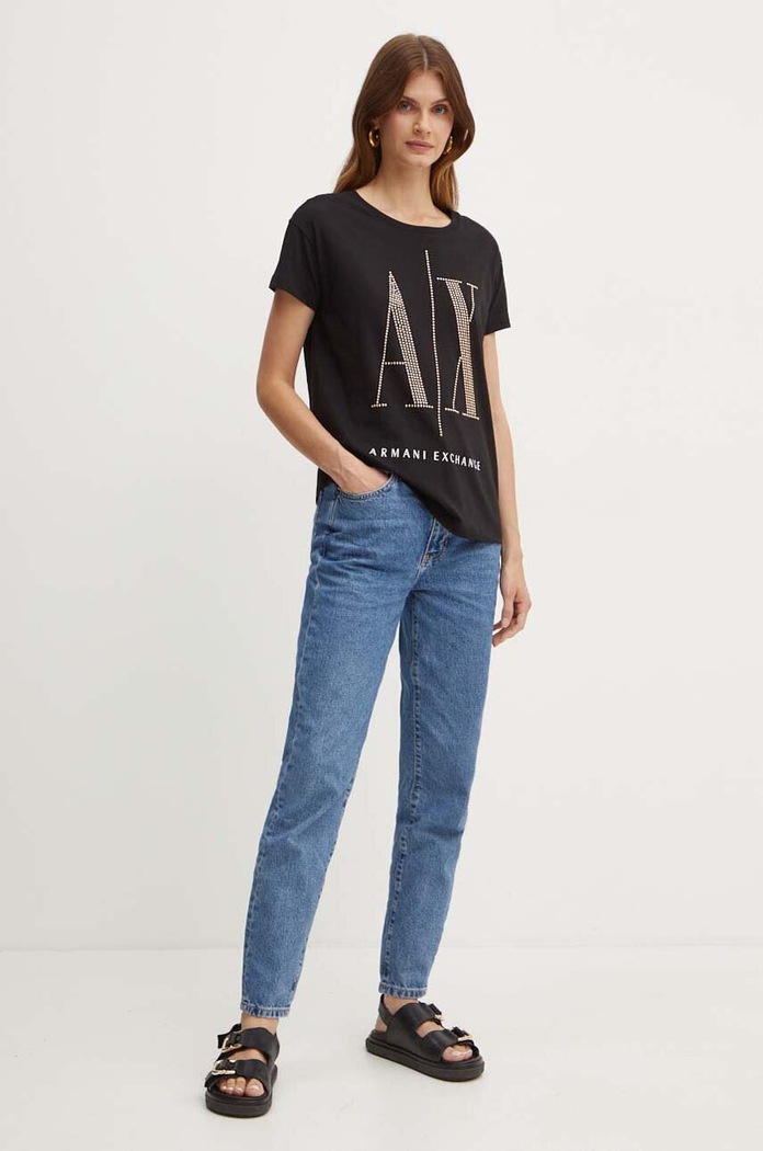 Armani Exchange tricou 8NYTDX.YJG3Z.NOS negru AA00