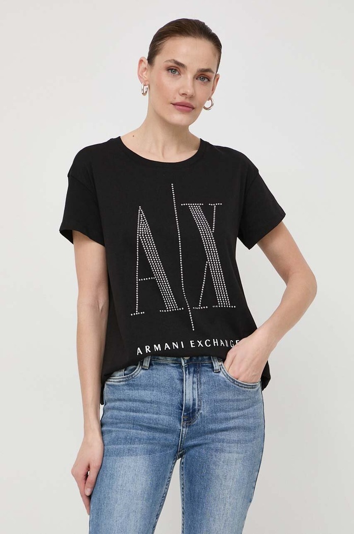 Armani Exchange - Tričko kulatý černá 8NYTDX.YJG3Z.NOS
