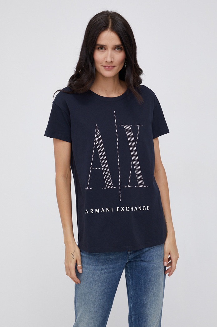 Armani Exchange - Tričko námořnická modř 8NYTDX.YJG3Z.NOS