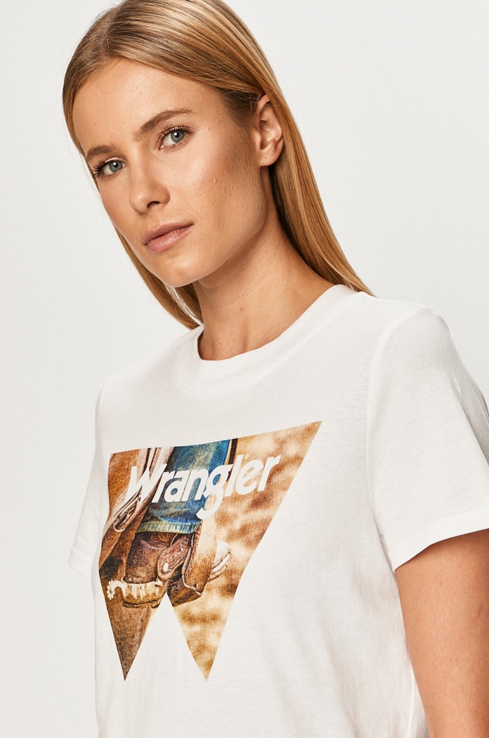 Wrangler - Tričko biela W7N9FK989
