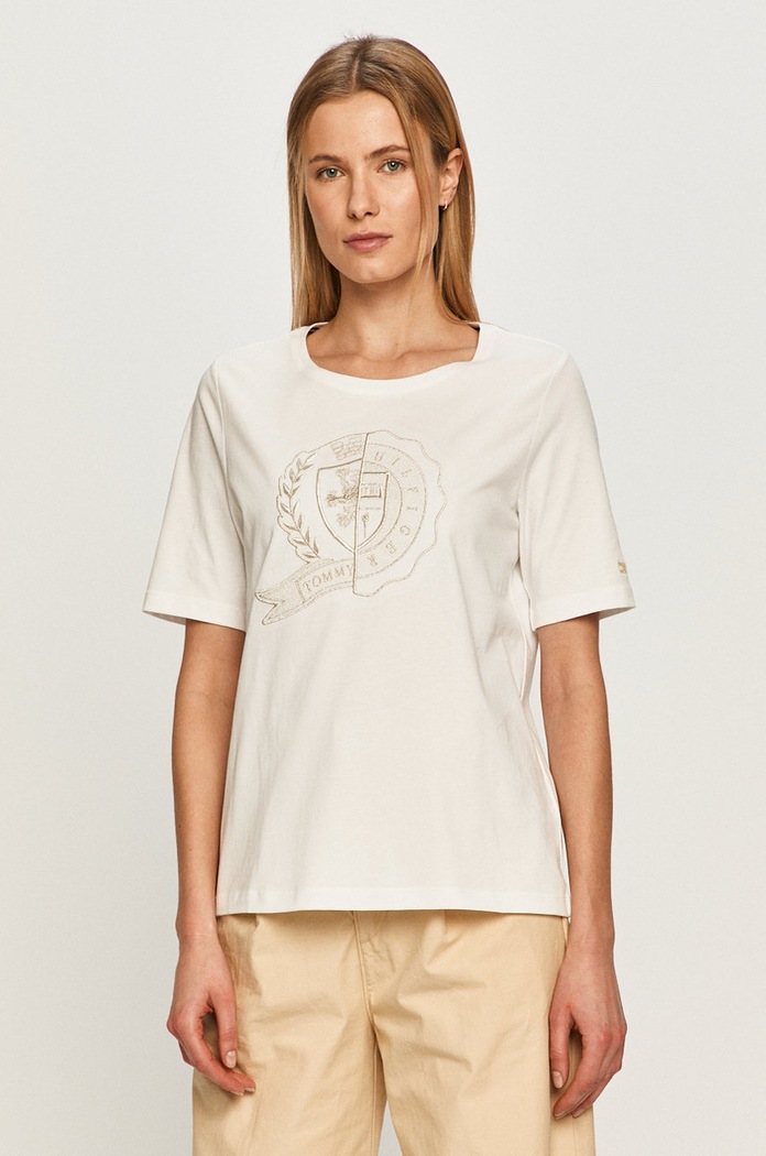 Tommy Hilfiger - Tričko bavlna biela WW0WW28584