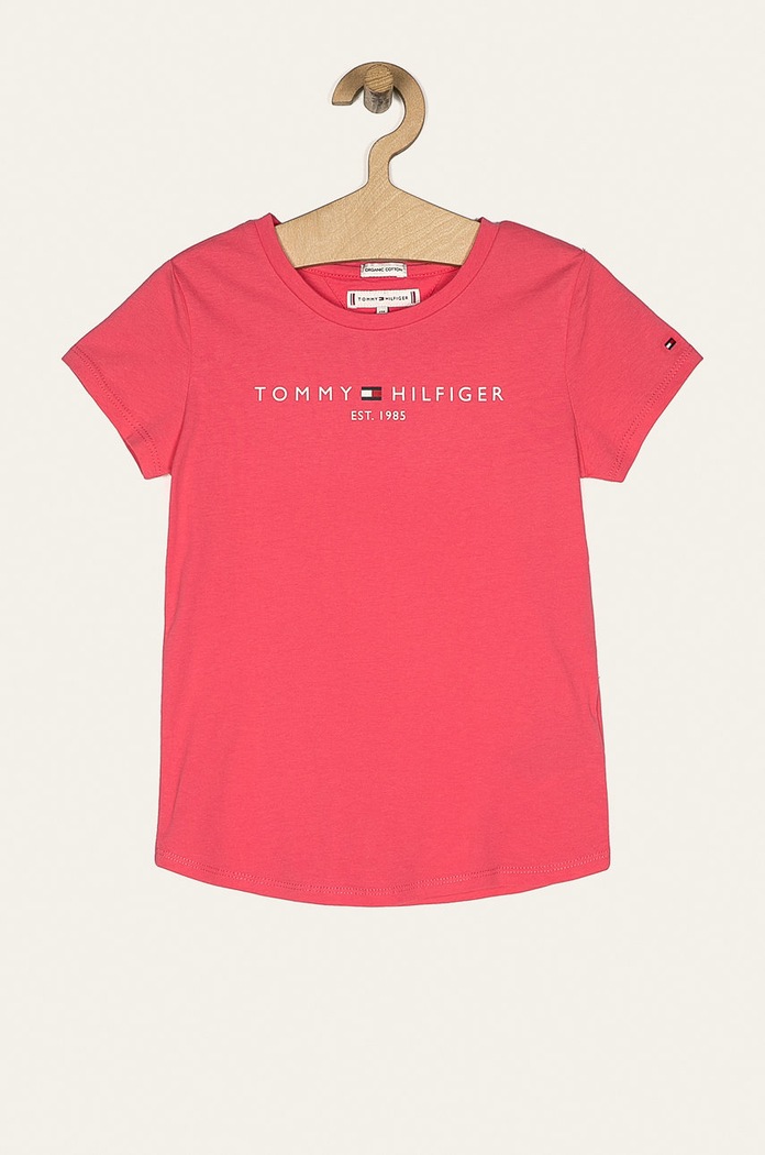 Tommy Hilfiger - T-shirt dziecięcy 74-176 cm KG0KG05242 bawełna różowy KG0KG05242