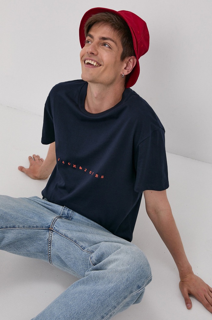 Tričko Jack & Jones nášivka tmavomodrá 12176780