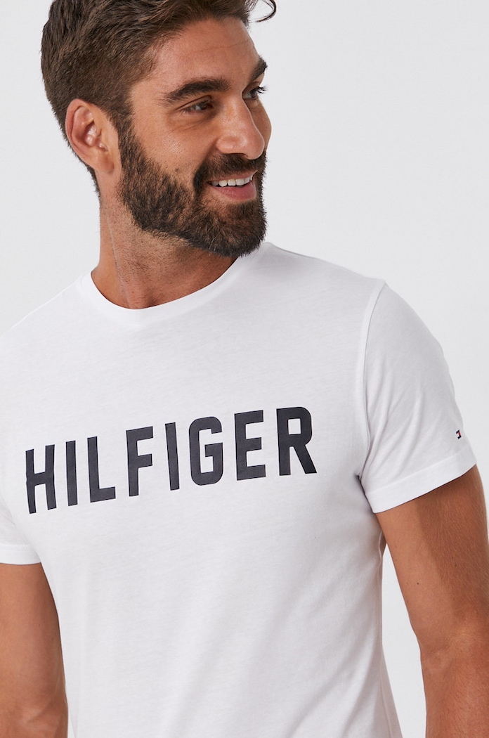 T-shirt bawełniany UM0UM02011 Tommy Hilfiger UM0UM02011 biały