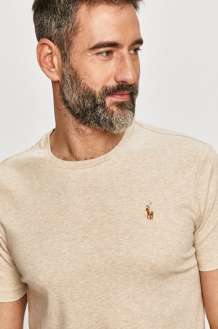 Polo Ralph Lauren - T-shirt 710740727030 bawełna beżowy 710740727030