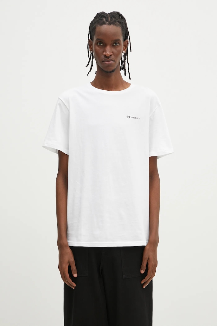 Columbia t-shirt in cotone North Cascades regolare bianco 1834041