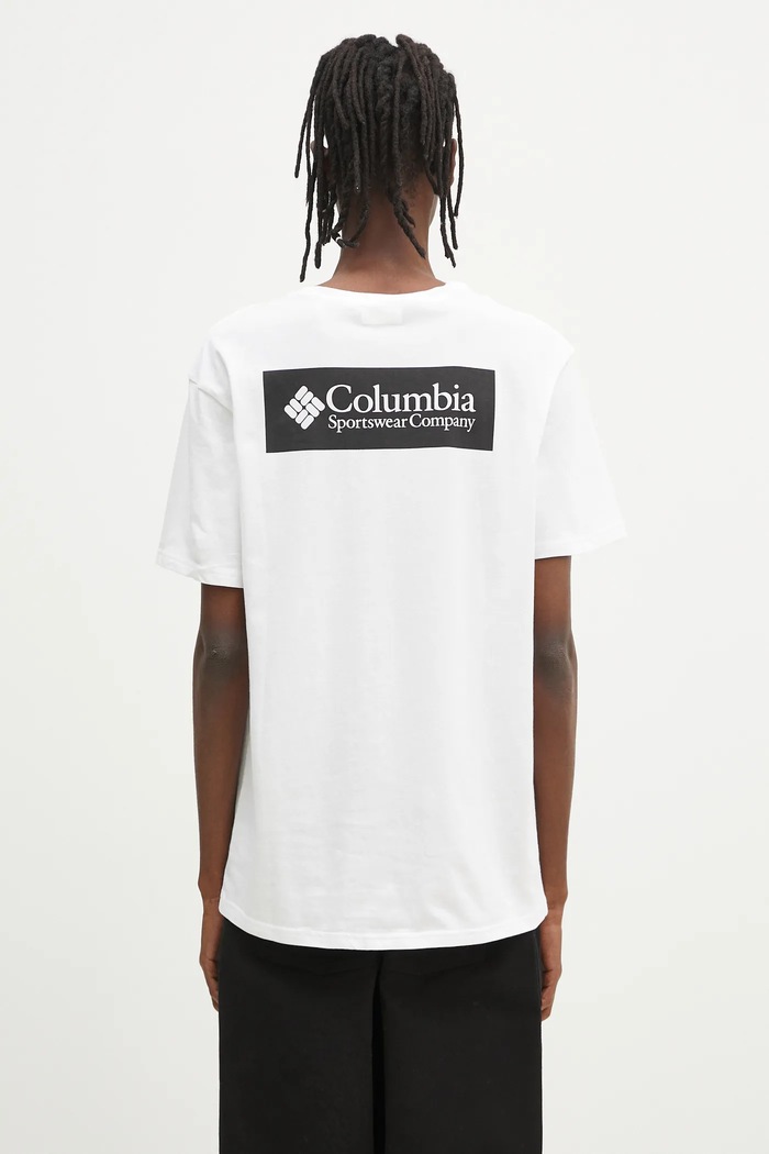 Abbigliamento Columbia t-shirt in cotone North Cascades 1834041 bianco