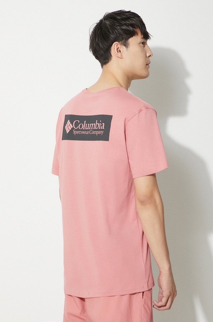 Columbia t-shirt bawełniany North Cascades różowy 1834041