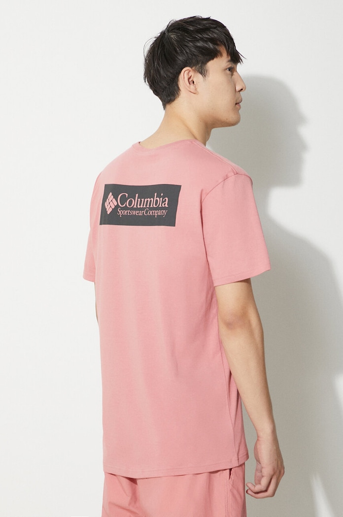 Columbia t-shirt bawełniany North Cascades różowy 1834041