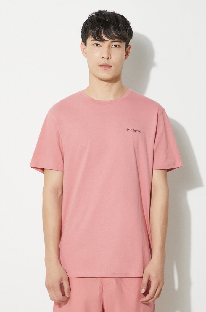 Odzież Columbia t-shirt bawełniany North Cascades 1834041 różowy