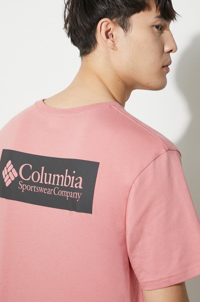 Columbia t-shirt bawełniany North Cascades 1834041 różowy