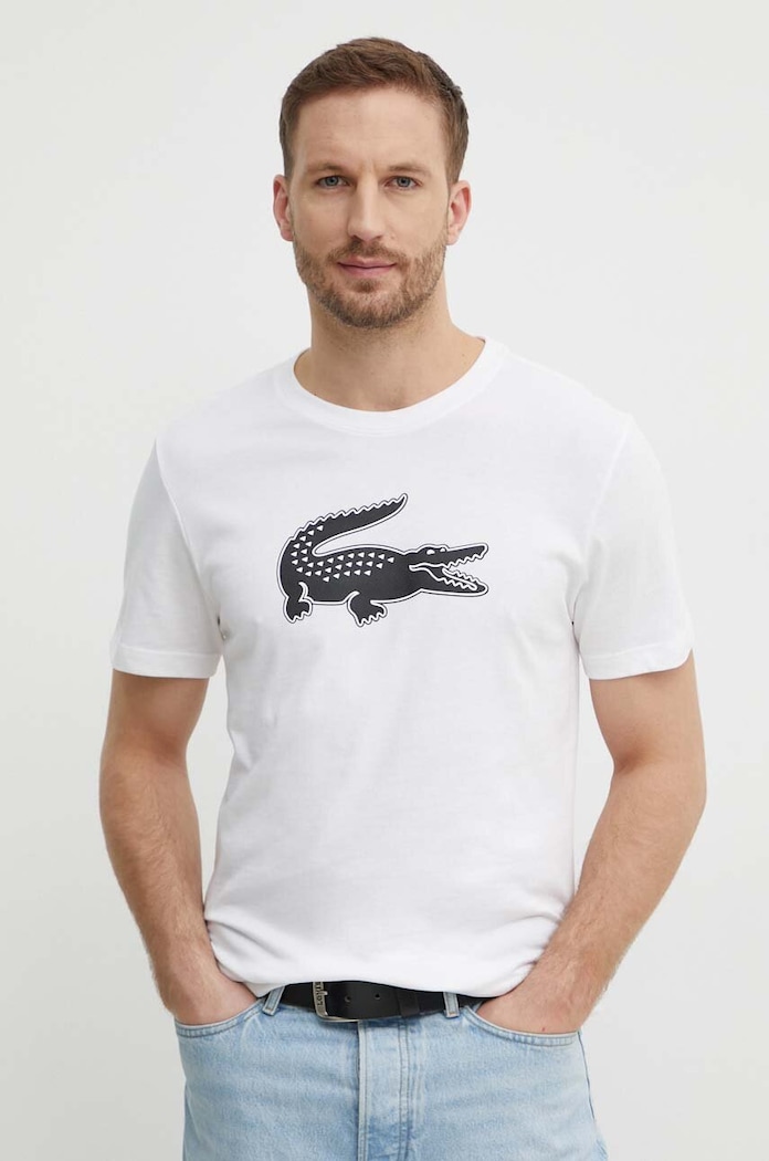 Tričko Lacoste potlač béžová TH2042