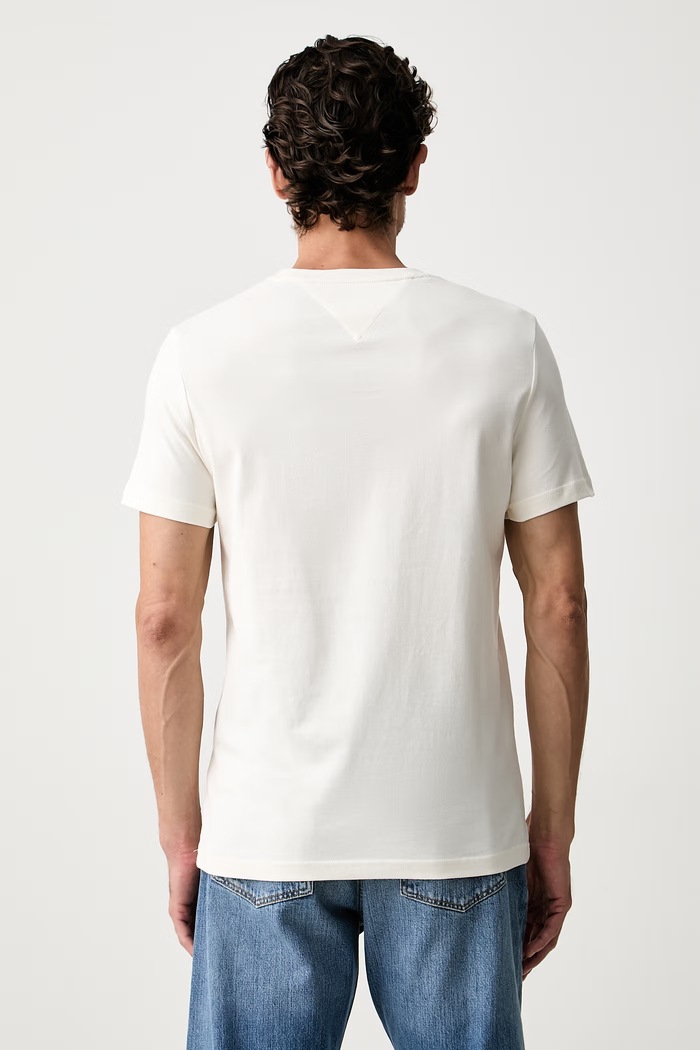 Odzież Tommy Hilfiger T-shirt męski bawełniany MW0MW11797 beżowy