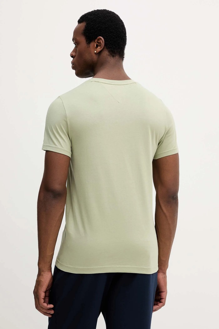 Bavlnené tričko Tommy Hilfiger MW0MW11797 zelená SS26