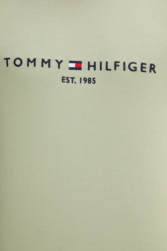 Bavlnené tričko Tommy Hilfiger zelená MW0MW11797
