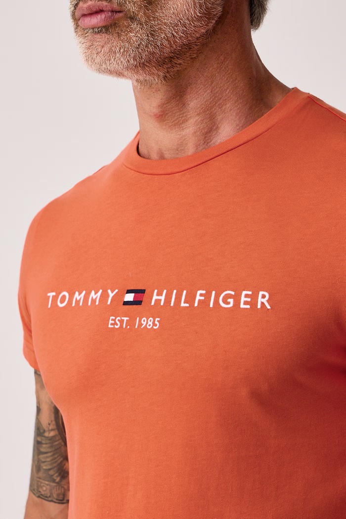 Majica za muškarce od pamuka Tommy Hilfiger MW0MW11797 narančasta