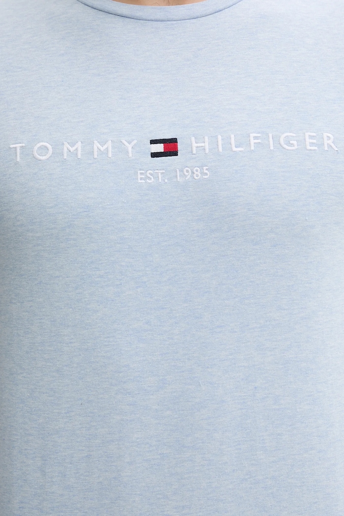 Bavlněné tričko Tommy Hilfiger modrá MW0MW11797