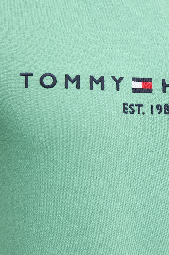 Βαμβακερό μπλουζάκι Tommy Hilfiger MW0MW11797 πράσινο